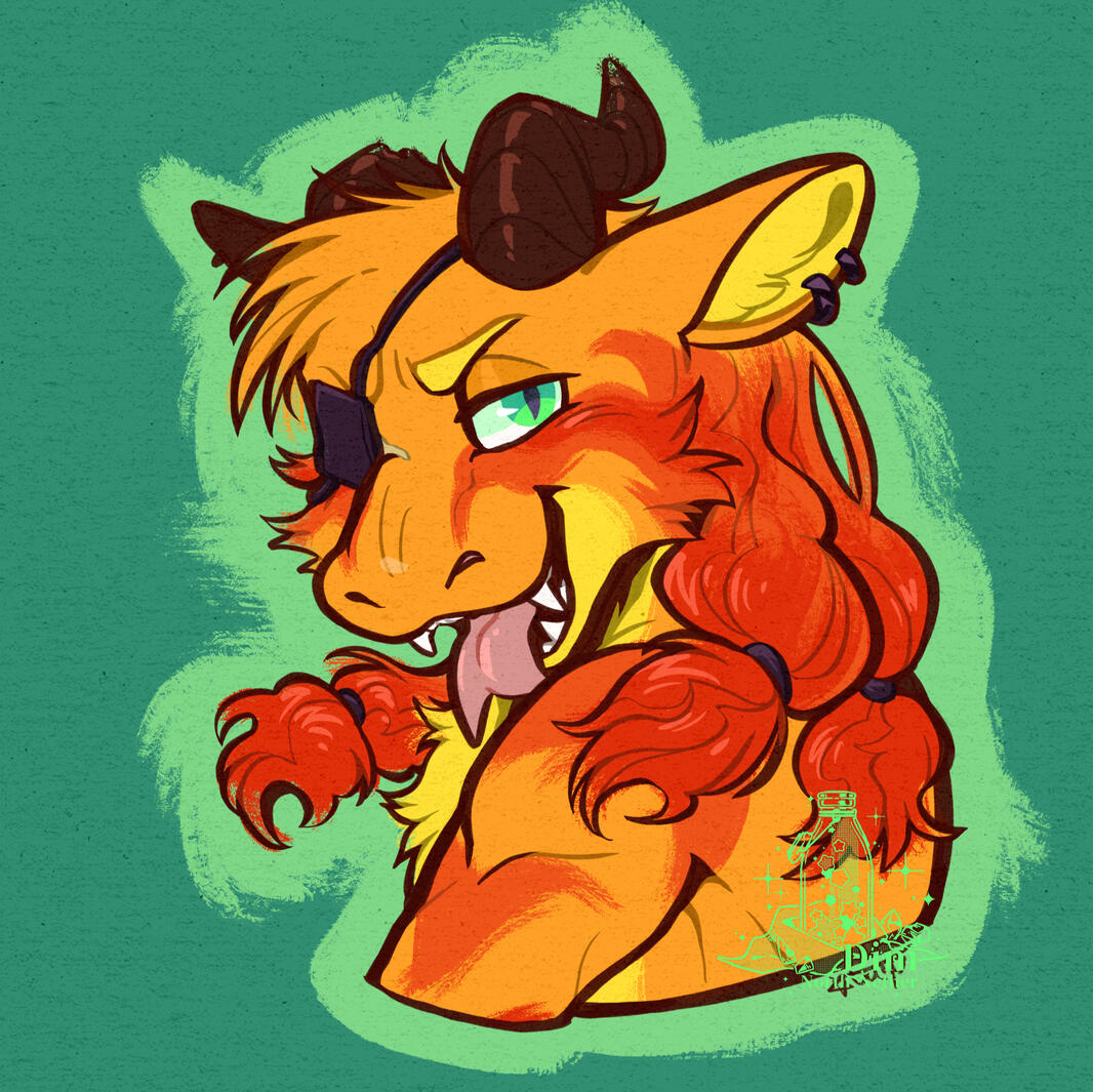 Doodle Headshot - Fluffy Dragon