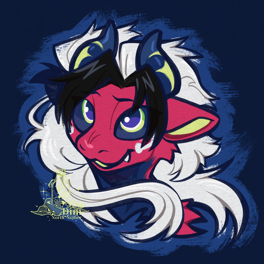 Doodle Headshot - Dragon Demon