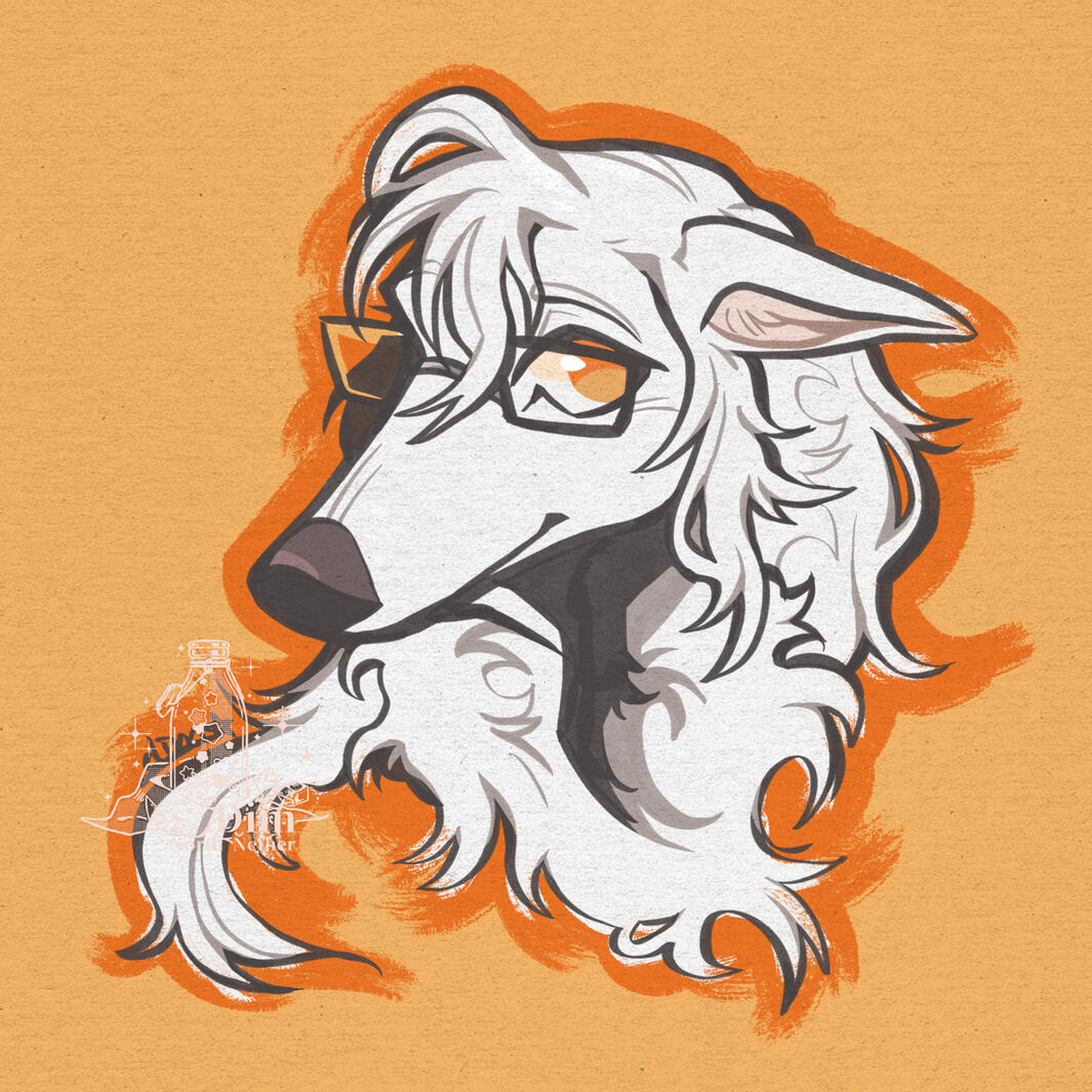 Doodle Headshot - Borzoi