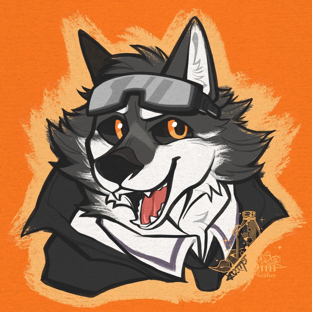 Doodle Headshot - Adventure Wolf